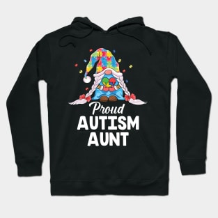 Proud Autism Aunt Puzzle Piece cute gnomes Autism Awareness Hoodie